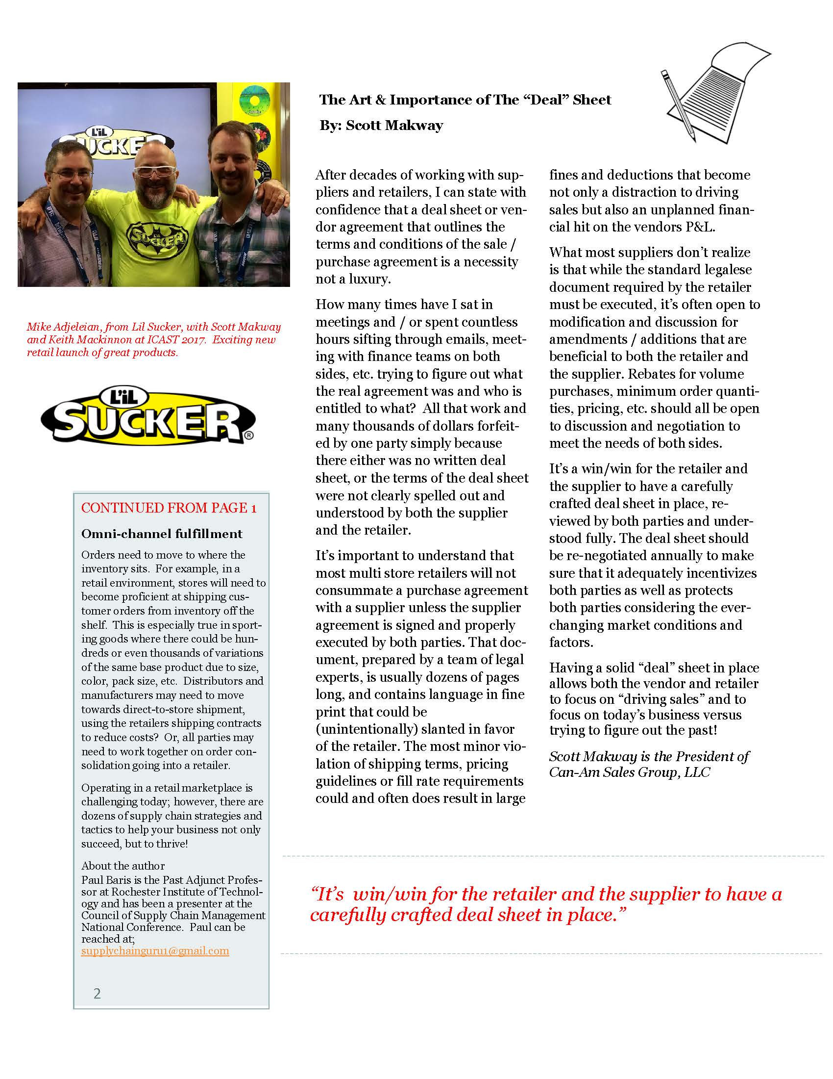 CanAm Newsletter Volume 1, Page 2